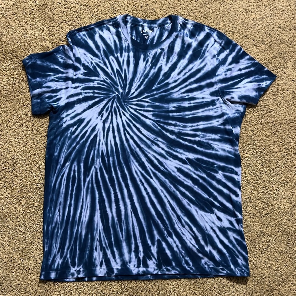 J Crew Tie Dye Tee in blue. Size Large